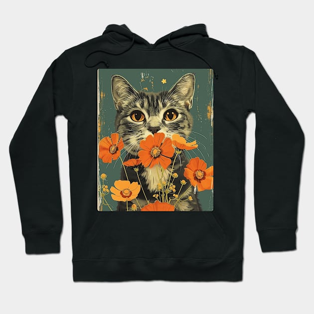 Scottish Fold Cat Flowers Art Design for Cat Owers Hoodie by karishmamakeia